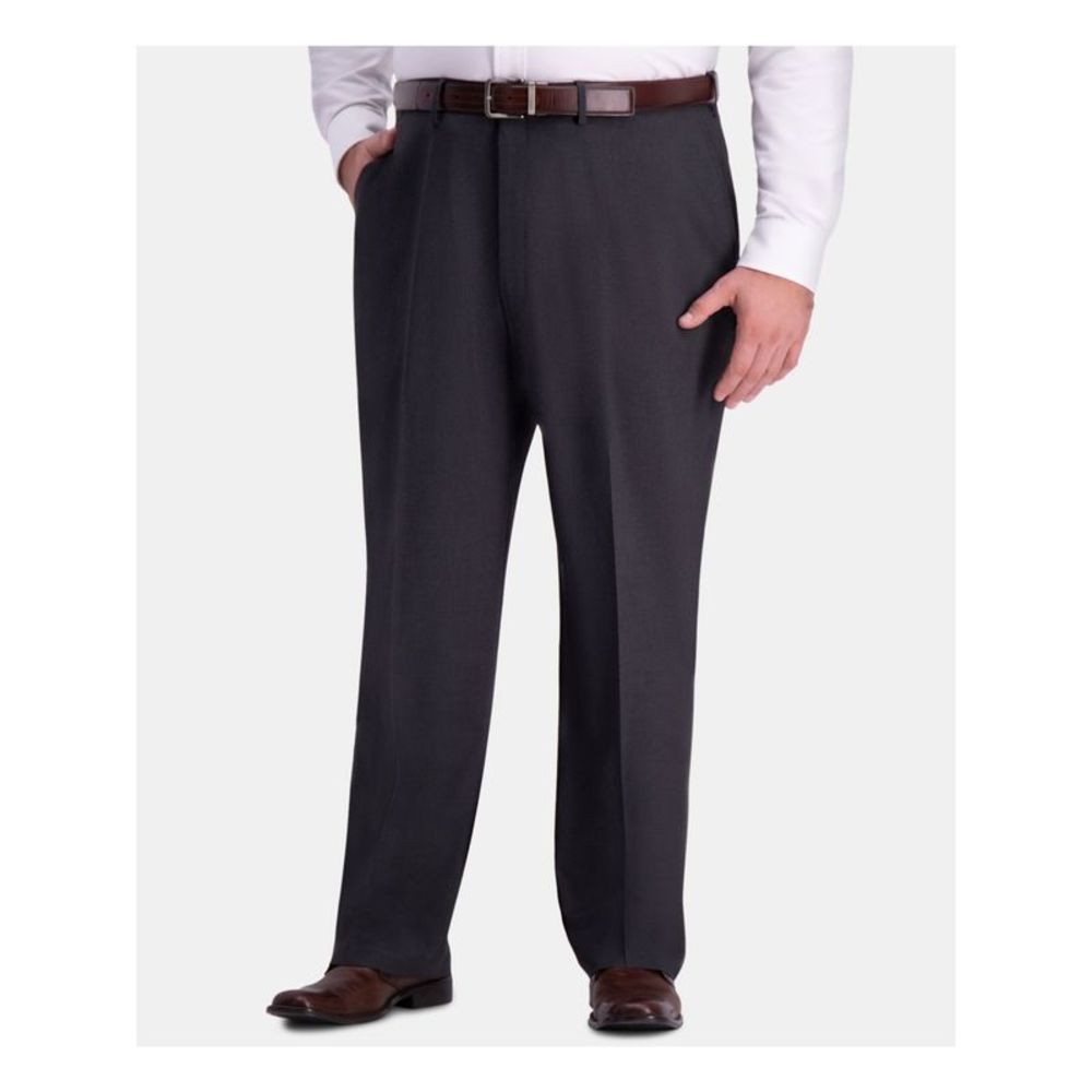 J.M. HAGGER Mens Gray Flat Front, Stretch, Classic Fit Pants 46 X 32